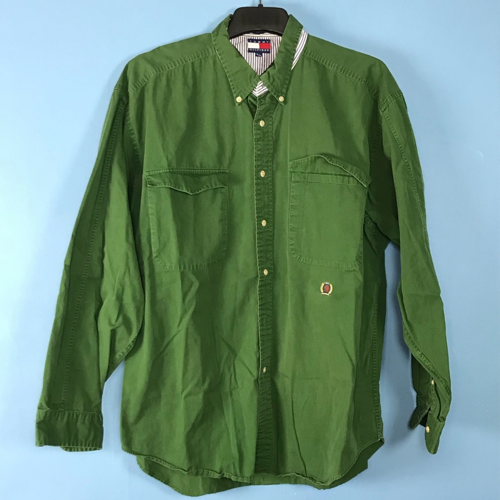 Men’s Tommy Hilfiger XL Green Button Up
